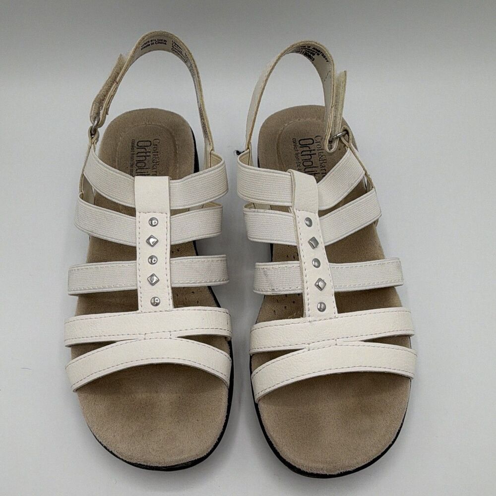 Croft & Barrow Ortholite Women's 6.5 Medium White ManMade Sandals